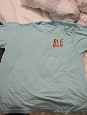 Ole Red Short Sleeve Crew Neck T‑Shirt in Pale Aqua